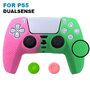 Силиконовый чехол для джойстика PS5 Dualsense (green-pink)