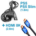 Кабель живлення для PS5 / PS5 Slim (1.8м) + HDMI кабель 8K (2м)
