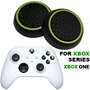 Силиконовые накладки для джойстика Xbox Series X / S черные с салатовой окантовкой 2 шт