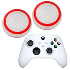 Силіконові накладки для джойстика Xbox Series X/S білі з червоною окантовкою 2 шт.